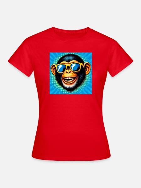 Schimpansen-Affe - Frauen T-Shirt - Rot