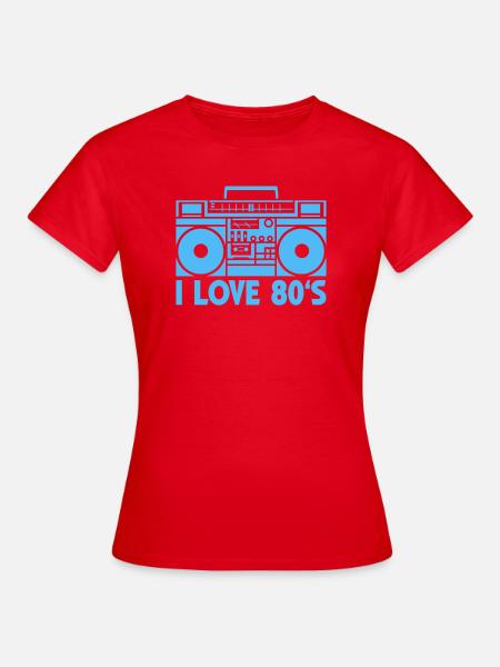 80er Boombox Statement - Frauen T-Shirt - Rot