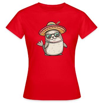 Seal Animal Funny Sombrero - Women's T-Shirt - red - Front - AI Model Female 172 dark (172cm)