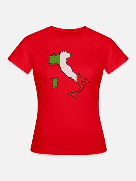 Karte Italiens - Frauen T-Shirt - Rot