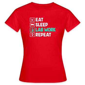 Laboratoire Bio Chimie Microscope Laboratoire - T-shirt Femme - rouge - Devant - AI Model Female 172 dark (172cm)