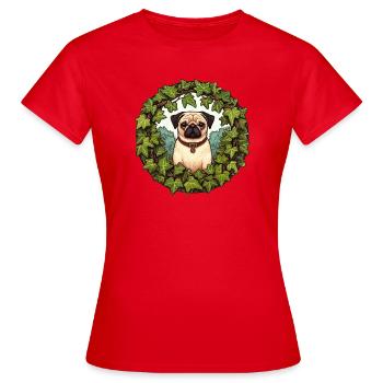 Carlin en couronne de lierre - T-shirt Femme - rouge - Devant - AI Model Female 172 dark (172cm)