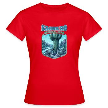 Saguaro National Park Wappen - Frauen T-Shirt - Rot - Vorne - AI Model Female 172 dark (172cm)