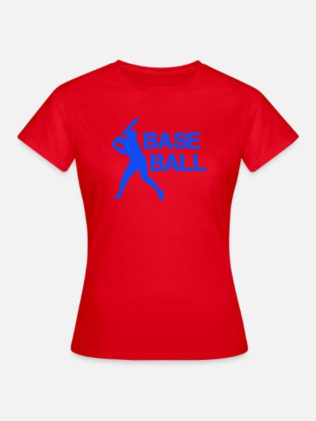 Baseball Silhouette in Blitzblau - Frauen T-Shirt - Rot