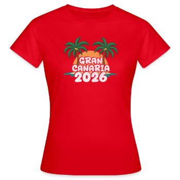 Grande Canarie 2026 - T-shirt Femme - rouge - Devant - AI Model Female 172 dark (172cm)