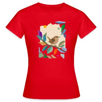 Oiseau chanteur de troglodyte Oiseau Oiseau Oiseau Dessin - T-shirt Femme - rouge - Devant - AI Model Female 172 dark (172cm)