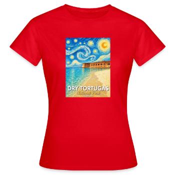 Dry Tortugas Coastal Art Florida - T-shirt Femme - rouge - Devant - AI Model Female 172 dark (172cm)