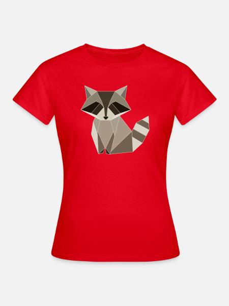 Waschbär Polygon Geometrie Design - Frauen T-Shirt - Rot