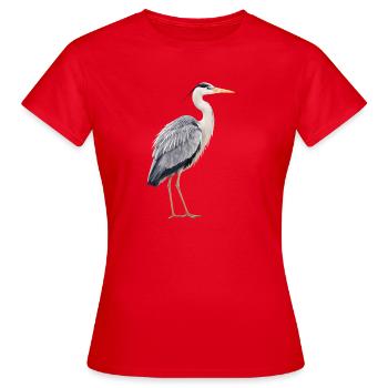 Héron cendré réaliste - T-shirt Femme - rouge - Devant - AI Model Female 172 dark (172cm)