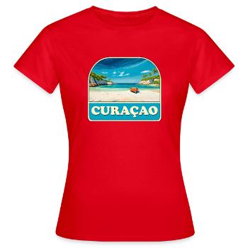 Curacao - Frauen T-Shirt - Rot - Vorne - AI Model Female 172 dark (172cm)