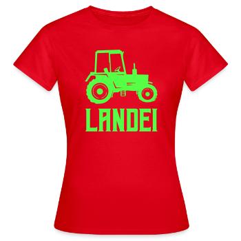 Traktor Silhouette Landei - Frauen T-Shirt - Rot - Vorne - AI Model Female 172 dark (172cm)