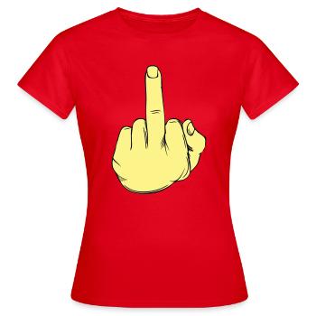 Illustration au doigt puant - T-shirt Femme - rouge - Devant - AI Model Female 172 dark (172cm)