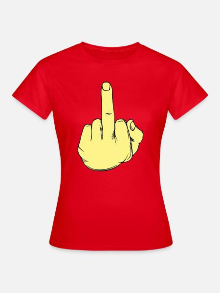 Stinkefinger Illustration - Frauen T-Shirt - Rot