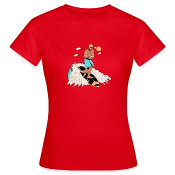 Surfeur et smartphone - T-shirt Femme - rouge - Devant - AI Model Female 172 dark (172cm)