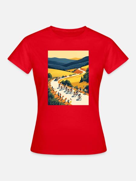 Goldene Etappe — Radfahrer-Erinnerung - Frauen T-Shirt - Rot