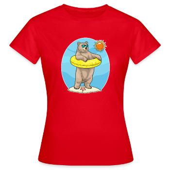 Été de la baignée de Bear Beach - T-shirt Femme - rouge - Devant - AI Model Female 172 dark (172cm)