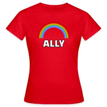 Ally Rainbow Pride LGBT-Allianz - Frauen T-Shirt - Rot - Vorne - AI Model Female 172 dark (172cm)