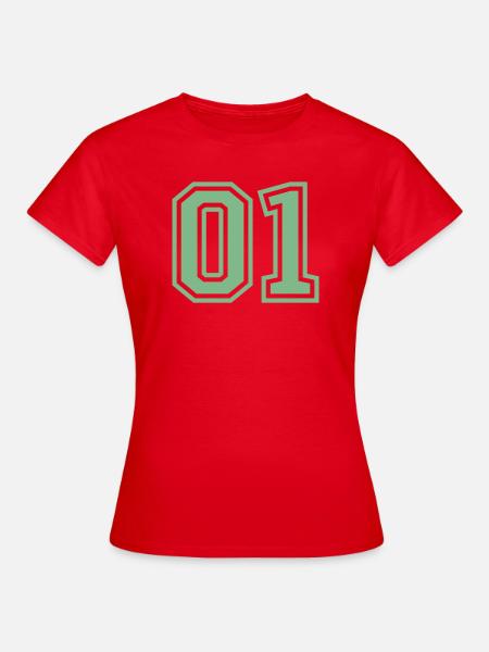 01_eins_nummer - Frauen T-Shirt - Rot