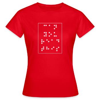 Braille Blindenschrift Blind - Frauen T-Shirt - Rot - Vorne - AI Model Female 172 dark (172cm)