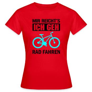 Cyanes Fahrrad Silhouette - Frauen T-Shirt - Rot - Vorne - AI Model Female 172 dark (172cm)