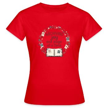 Archive Joy | Scrapbooking Decoration - Women's T-Shirt - red - Front - AI Model Female 172 dark (172cm)