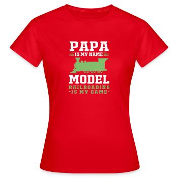 Modelleisenbahn Modellbau Modellbauer - Frauen T-Shirt - Rot - Vorne - AI Model Female 172 dark (172cm)