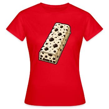 Schokoriegel mit Schoko-Stückchen Muster - Frauen T-Shirt - Rot - Vorne - AI Model Female 172 dark (172cm)