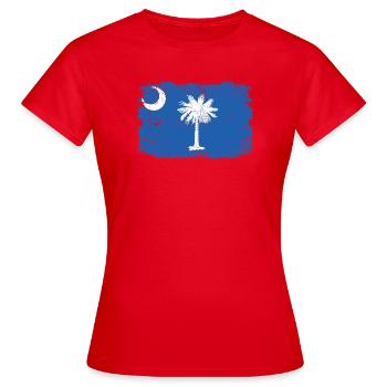Drapeau de Caroline du Sud vieilli - T-shirt Femme - rouge - Devant - AI Model Female 172 dark (172cm)