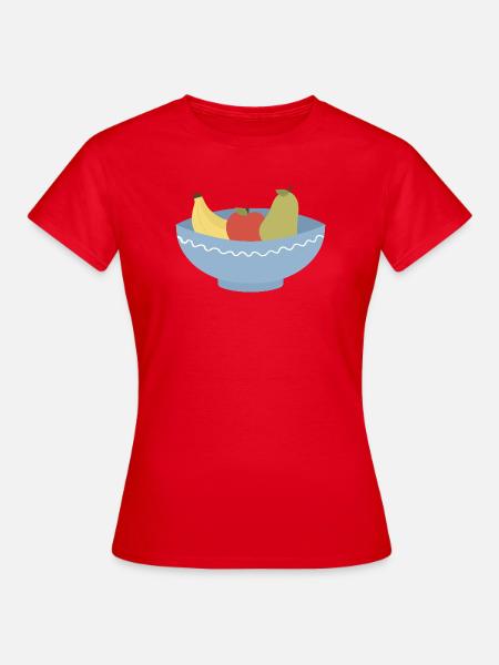 Obstschalen-Stillleben-Illustration - Frauen T-Shirt - Rot