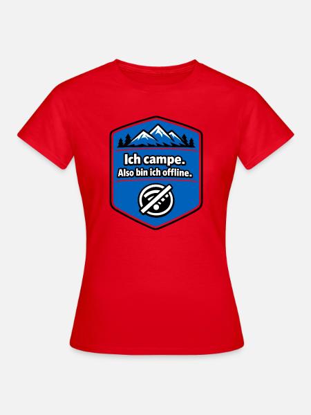 Camping - ich bin offline - Frauen T-Shirt - Rot