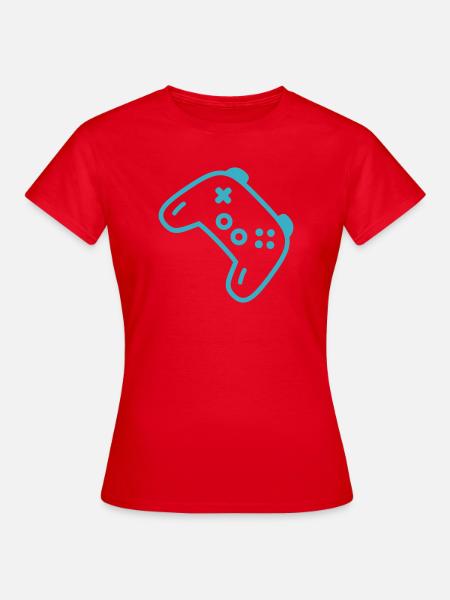 Türkise Controller-Silhouette - Frauen T-Shirt - Rot