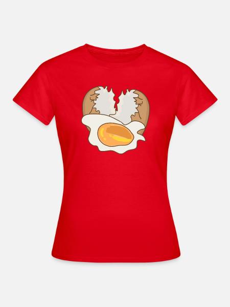 Spiegel mit Eierschale - Frauen T-Shirt - Rot