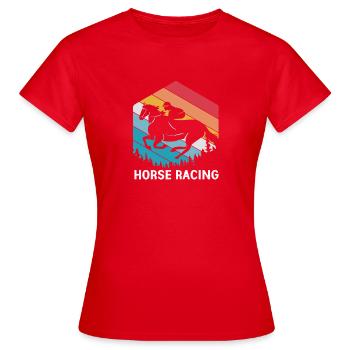 Courses de chevaux - T-shirt Femme - rouge - Devant - AI Model Female 172 dark (172cm)