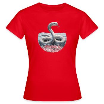 Fort et confiant – Metal Snake - T-shirt Femme - rouge - Devant - AI Model Female 172 dark (172cm)