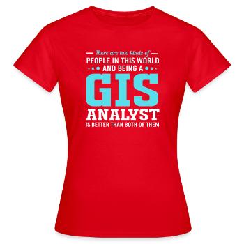 GIS-Analyst Kartografie Geografie Geography - Frauen T-Shirt - Rot - Vorne - AI Model Female 172 dark (172cm)