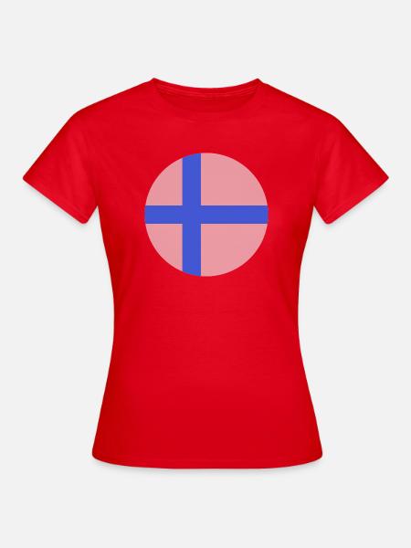 Runde finnische Flagge - Frauen T-Shirt - Rot