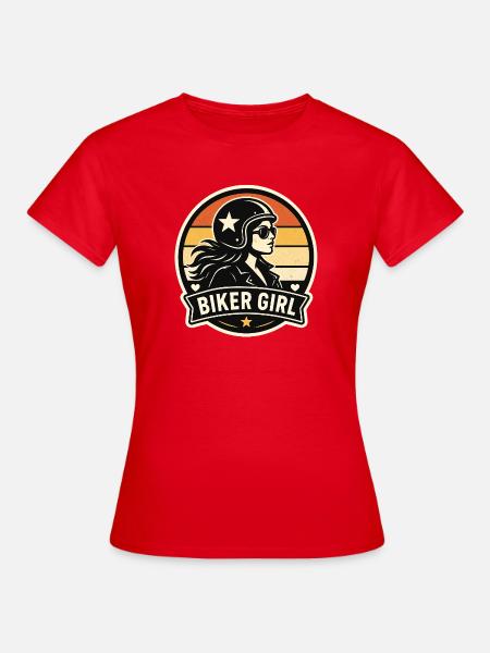 Biker Girl - Frauen T-Shirt - Rot