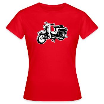 Schwalbe - zweifarbig - Frauen T-Shirt - Rot - Vorne - AI Model Female 172 dark (172cm)
