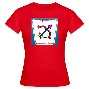 Schütze - Frauen T-Shirt - Rot - Vorne - AI Model Female 172 dark (172cm)