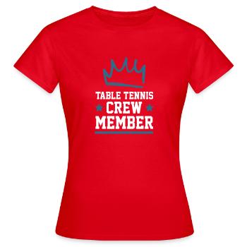 Table Tennis Crew - Frauen T-Shirt - Rot - Vorne - AI Model Female 172 dark (172cm)