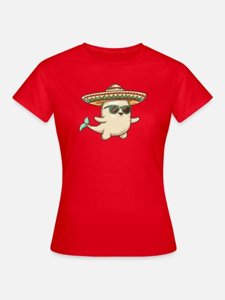 Wal Lustig Sombrero - Frauen T-Shirt - Rot