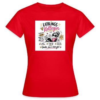 Lieblingskollegin Shirtmotiv - Frauen T-Shirt - Rot - Vorne - AI Model Female 172 dark (172cm)