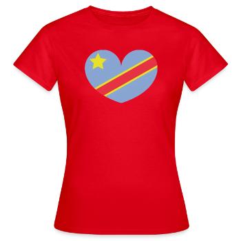 Kongo-Herzflagge - Frauen T-Shirt - Rot - Vorne - AI Model Female 172 dark (172cm)