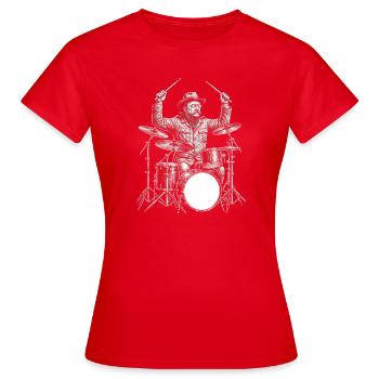 Theodore Roosevelt spielt Schlagzeug - Frauen T-Shirt - Rot - Vorne - AI Model Female 172 dark (172cm)