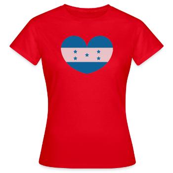 Herzflagge Honduras - Frauen T-Shirt - Rot - Vorne - AI Model Female 172 dark (172cm)