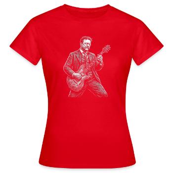 Theodore Roosevelt Gitarre spielen - Frauen T-Shirt - Rot - Vorne - AI Model Female 172 dark (172cm)