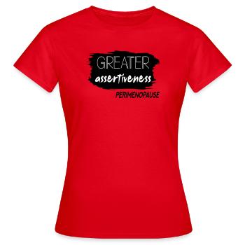 Une plus grande affirmation Périménopause - T-shirt Femme - rouge - Devant - AI Model Female 172 dark (172cm)