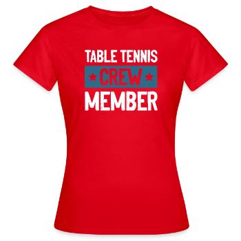 Table Tennis Crew - Frauen T-Shirt - Rot - Vorne - AI Model Female 172 dark (172cm)