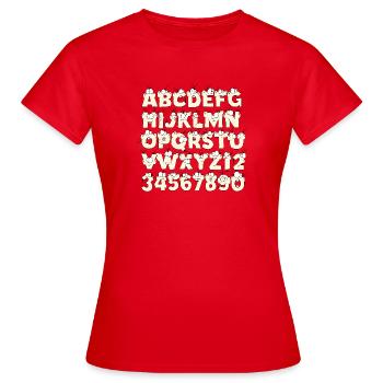 ABC - Frauen T-Shirt - Rot - Vorne - AI Model Female 172 dark (172cm)
