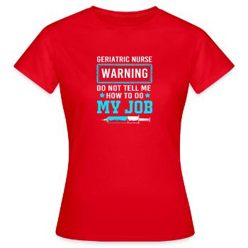 Infirmière gériatrique en maison de retraite Infirmière - T-shirt Femme - rouge - Devant - AI Model Female 172 dark (172cm)